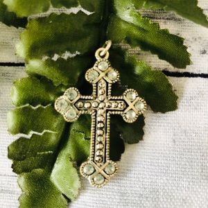 Sterling Silver & C Z cross pendant
